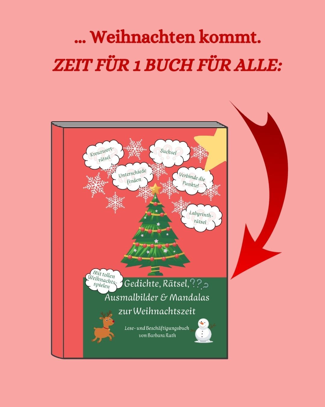 Cover von Gedichte, Rätsel, Ausmalbilder & Mandalas zur Weihnachtszeit von Barbara Rath