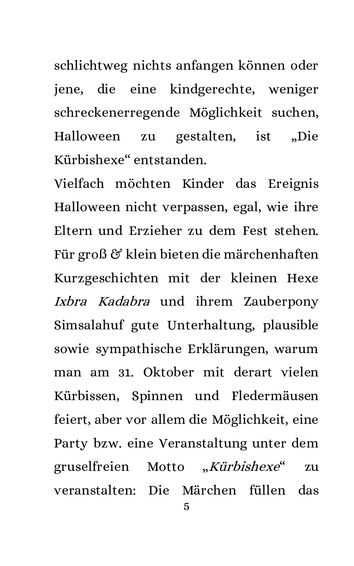 ©️Dieses Material ist urheberrechtlich geschützt. Seite 5 von "Die Kürbishexe" - Textseite Vorwort