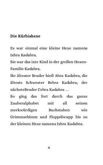 ©️Dieses Material ist urheberrechtlich geschützt. Seite 8 von "Die Kürbishexe" - Textseite 
