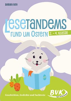 Buchcover des Lesehefts &bdquo;Lesetandems rund um Ostern&ldquo; von Barbara Rath: Geschichten, Gedichte und Sachtexte f&uuml;r die Grundschule.