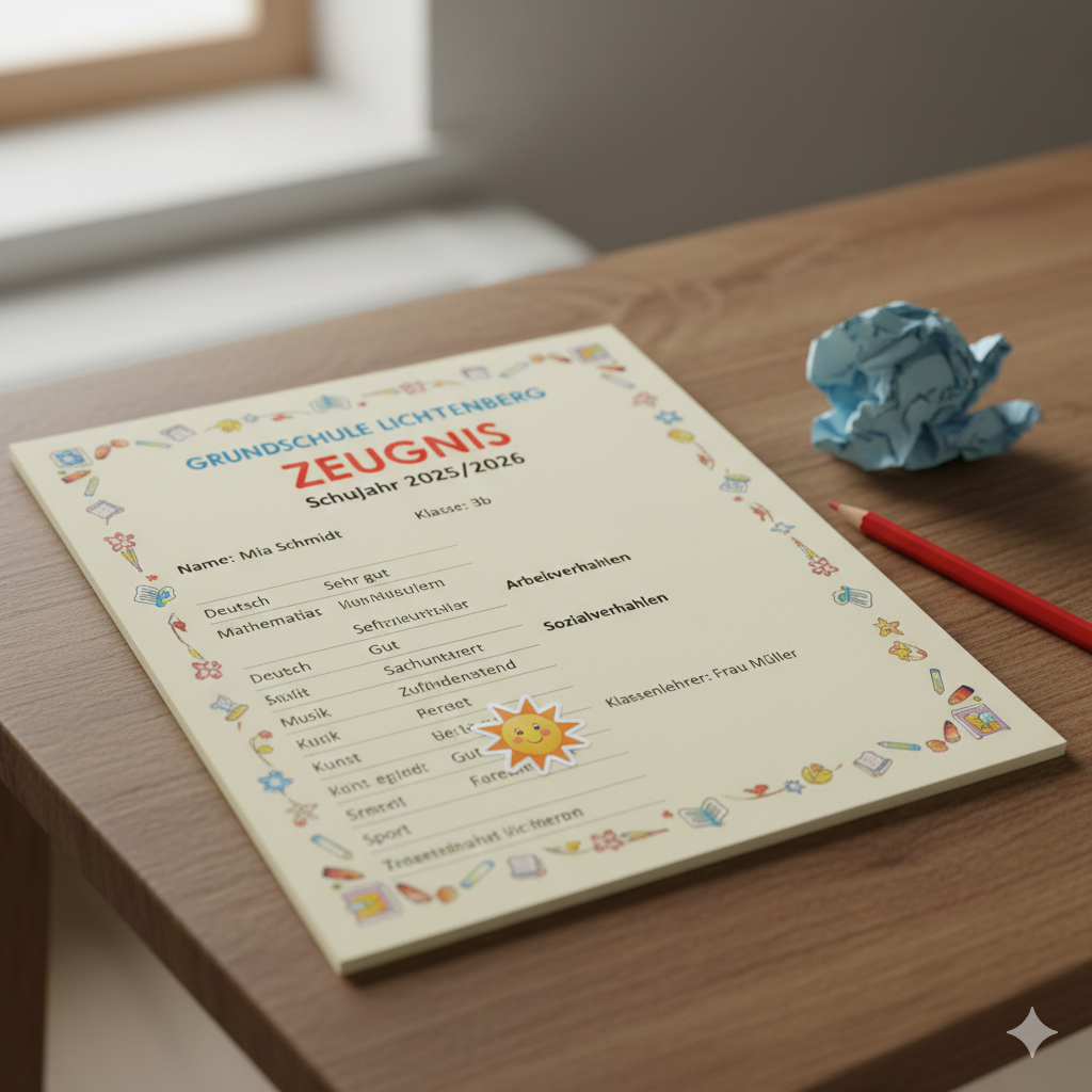 Foto eines Grundschulzeugnisses - gemini-generated-image-632ii8632ii8632i