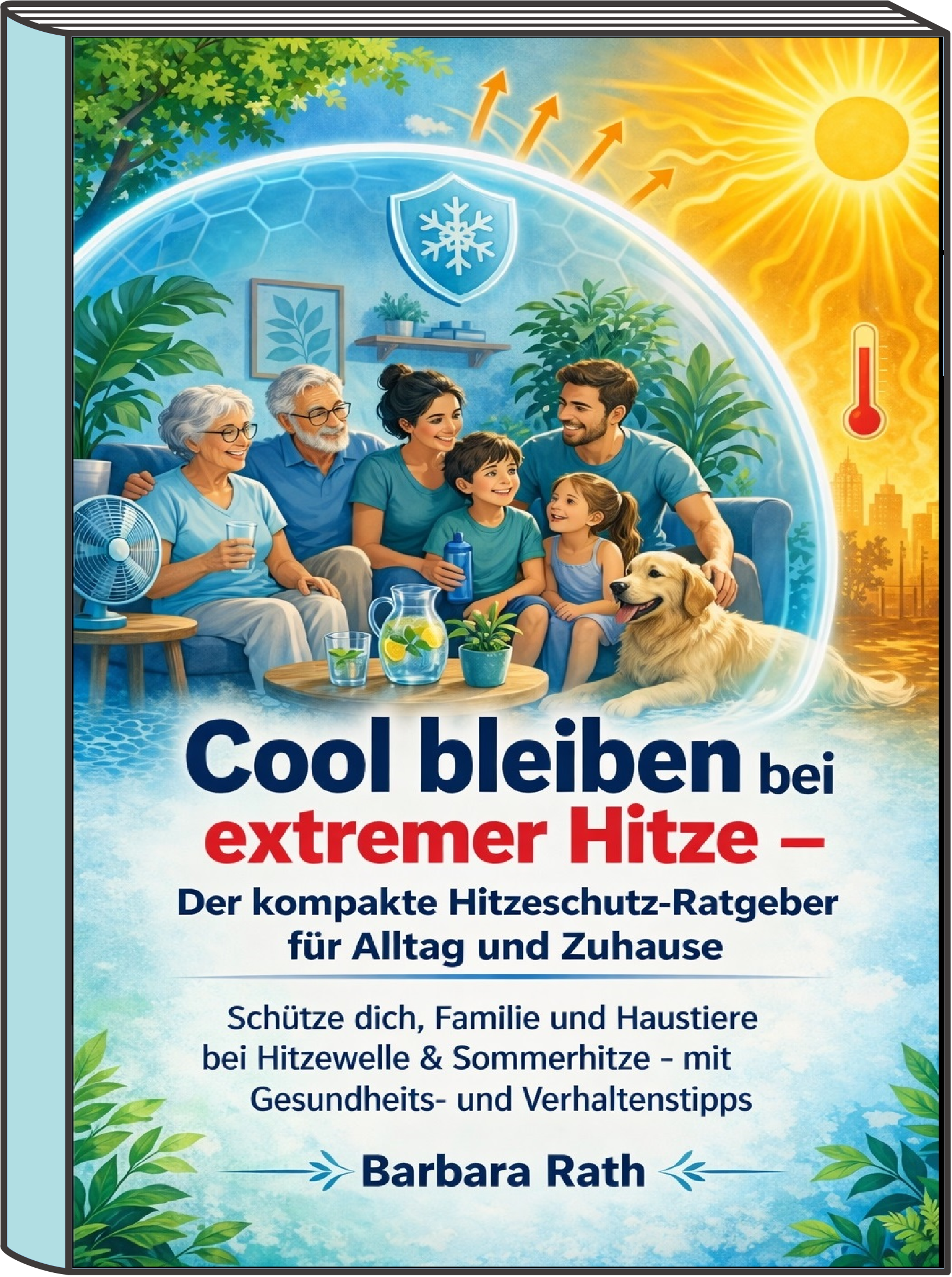 Cover der E-Bookausgabe vom Ratgeber zum Hitzeschutz mit dem Titel Cool bleiben