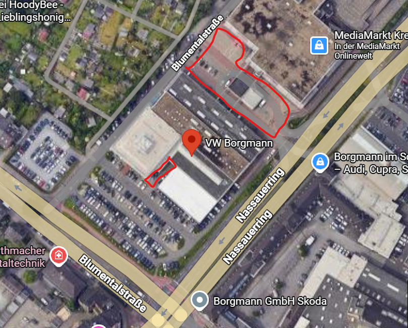 Lageplan Borgmann Autohaus Luftaufnahme