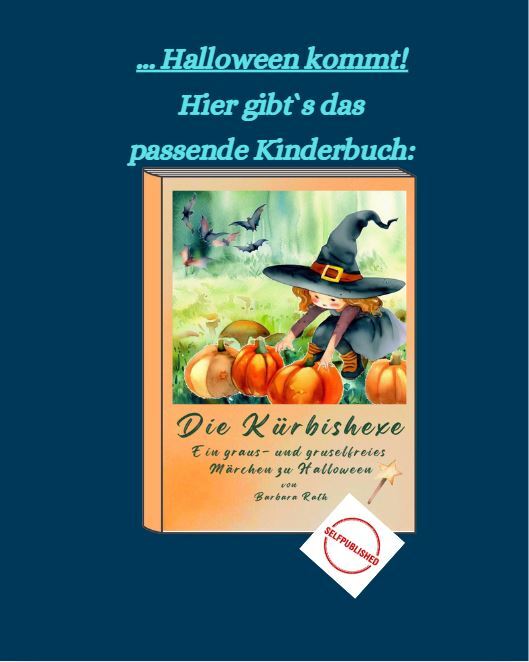 Cover zu "Die Kürbishexe" von Barbara Rath auf blauem Hintergrund 