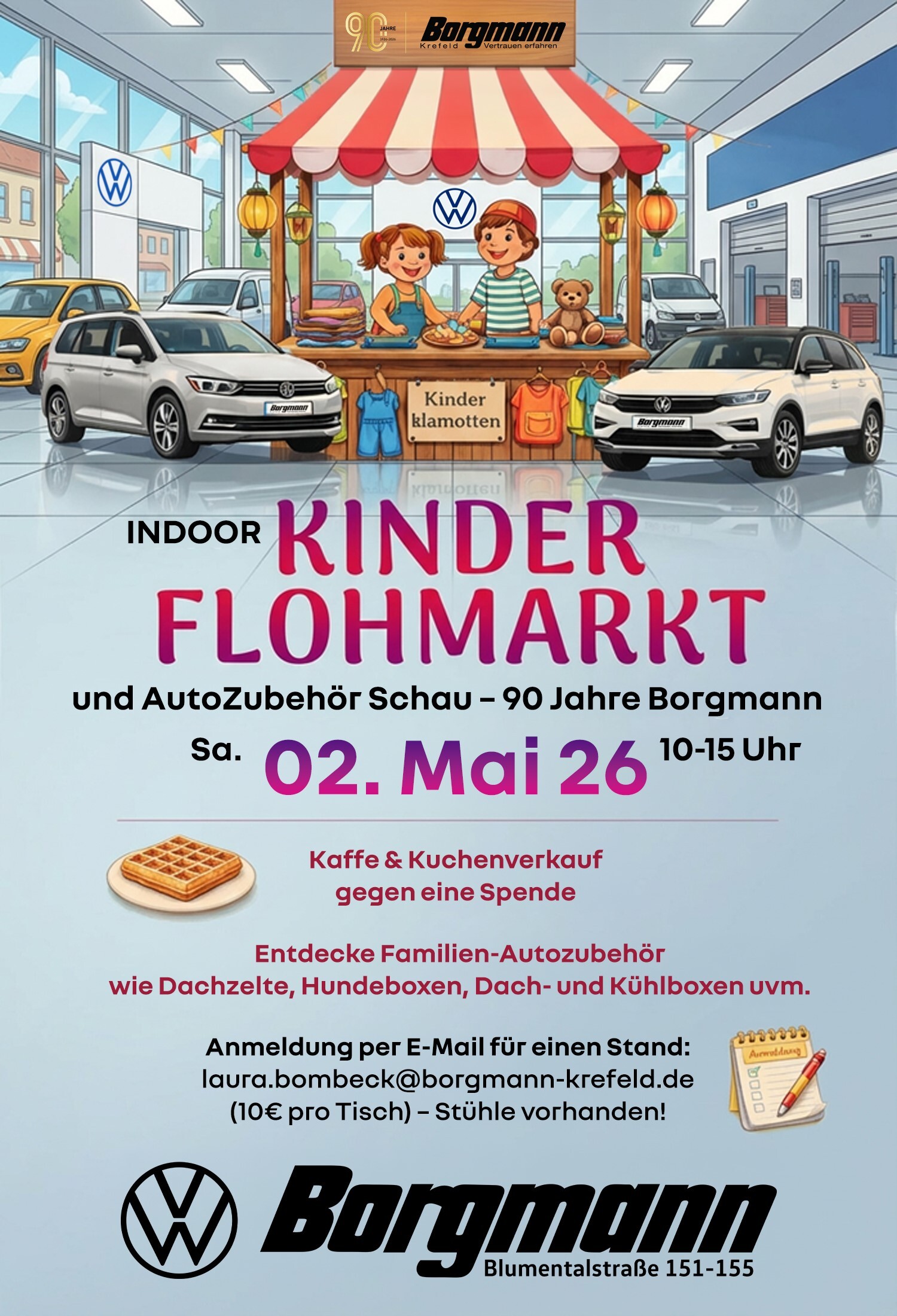 Plakat der Firma Borgmann zu ihrem Kinderflohmarkt-1