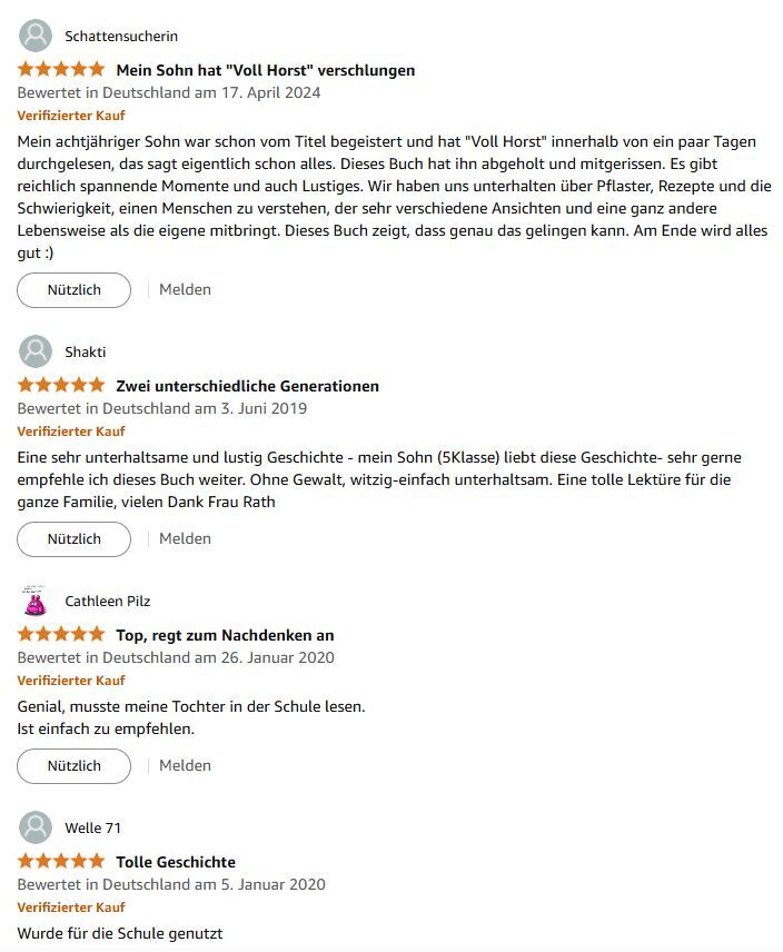 Screenshots von Rezensionen zu Vollhorst bei Amazon