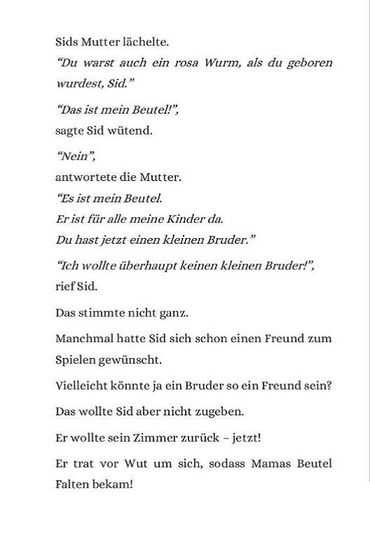 Leseprobe zum Kinderroman in einfacher Sprache "Sids Abenteuer" - Screenshot 8: Text