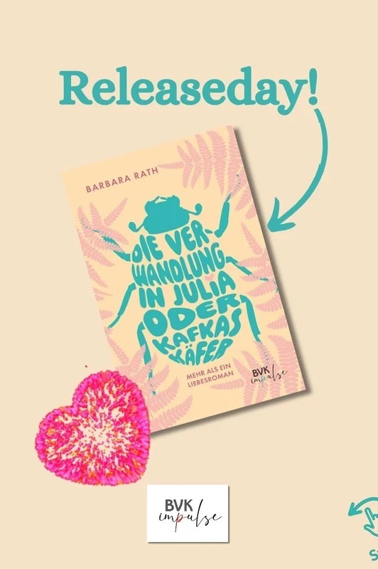 Grafik mit dem Cover von Kafkas Käfer und Text releaseday