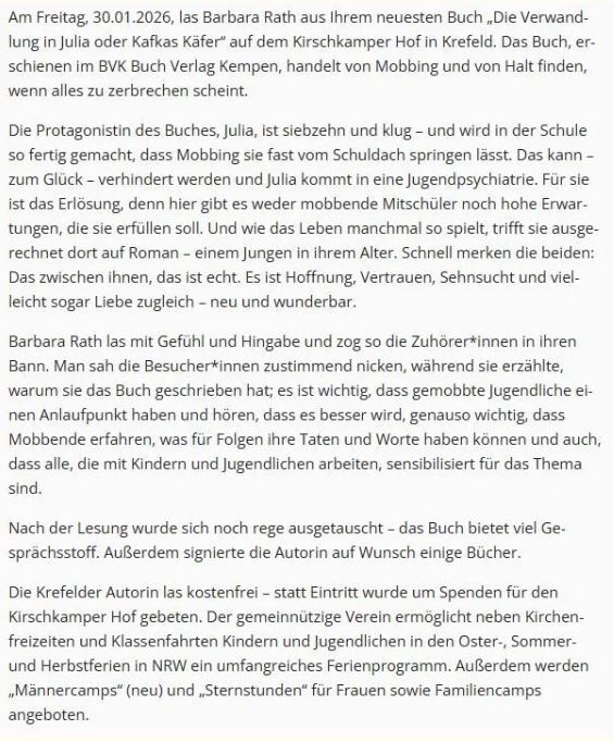 Screenshot des Artikeltextes aus dem Lokalkompass