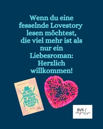 Grafik mit dem Cover von Kafkas Käfer und Text: Der Roman bietet eine fesselnde Lovestory