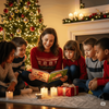 Weihnachten ist Lesezeit – festliche Vorlesemomente mit Geschichten von Barbara Rath ✨📚 Mehrere Kinder sitzen gespannt vor einem dekorierten Weihnachtsbaum und lauschen einer Vorleserin, die ihnen aus einem festlichen Buch vorliest. Das Foto begleitet die Seite mit der Weihnachtsbuchsammlung von Barbara Rath und zeigt, wie schön gemeinsame Lesemomente in der Adventszeit sein können – gemütlich, besinnlich und voller Geschichtenzauber.